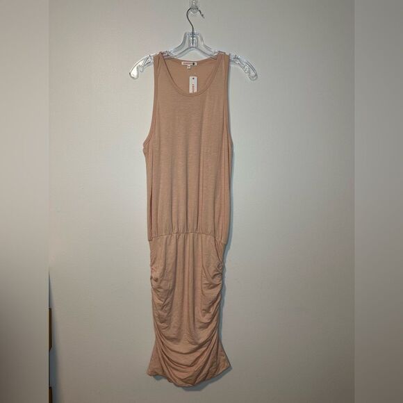 SUNDRY SLEEVELESS SUNDRESS RUCHED DRESS Sz 2 NWT RacerBack - Picture 2 of 5